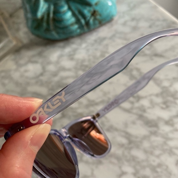Oakley Frogskin Sunglasses Gen 1 Made in Japan Crystal Clear Orange Iridium Lens - Picture 11 of 16